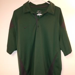 Men's Nike Dri-fit green & gray polo